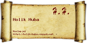 Holik Huba névjegykártya